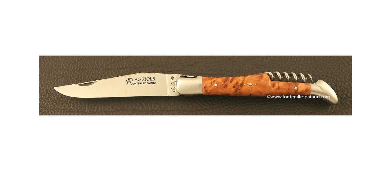 Laguiole Knife Picnic Guilloche Range Thuya burl