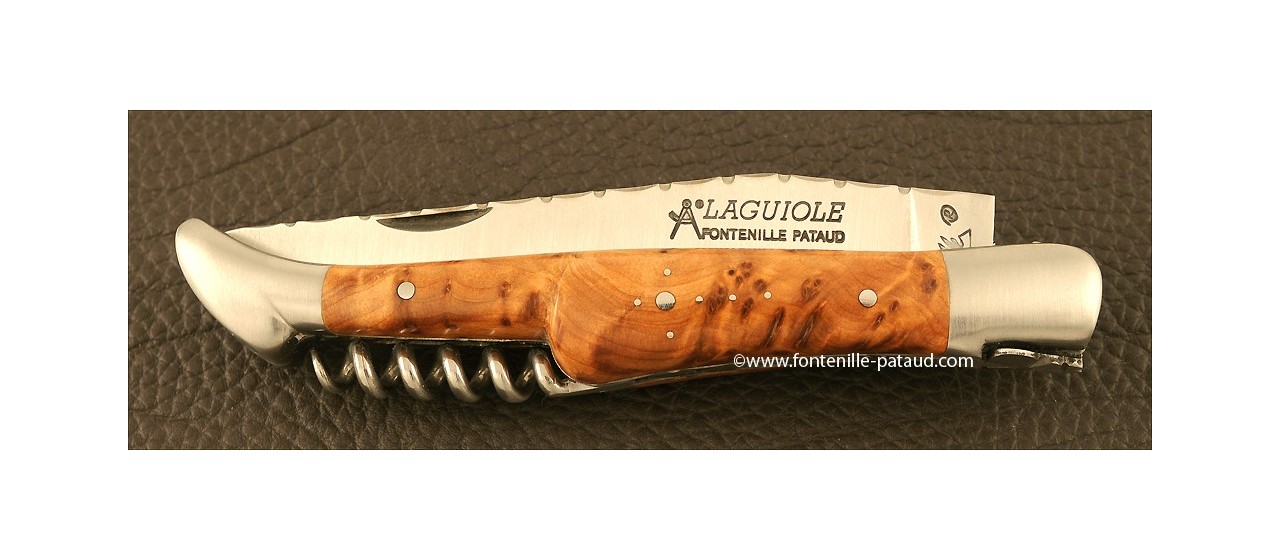 Laguiole Knife Picnic Guilloche Range Thuya burl