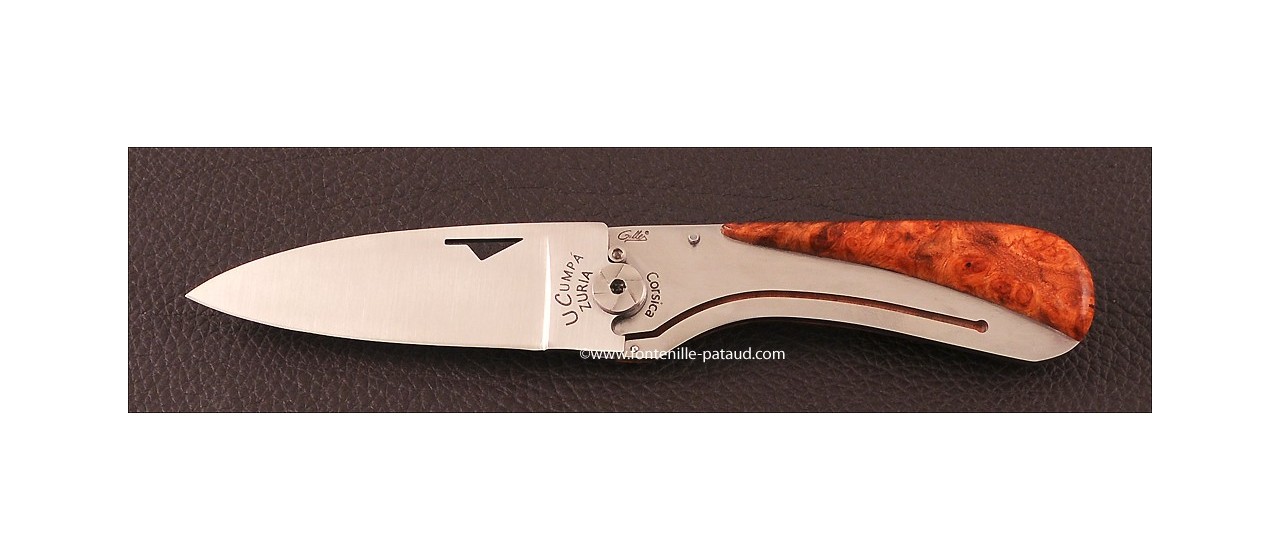 Corsican U Cumpa knife Classic range Stabilized poplar burl