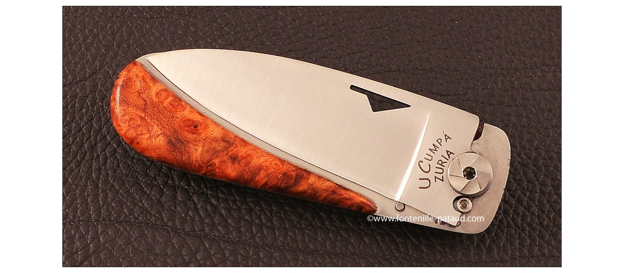 Corsican U Cumpa knife Classic range Stabilized poplar burl