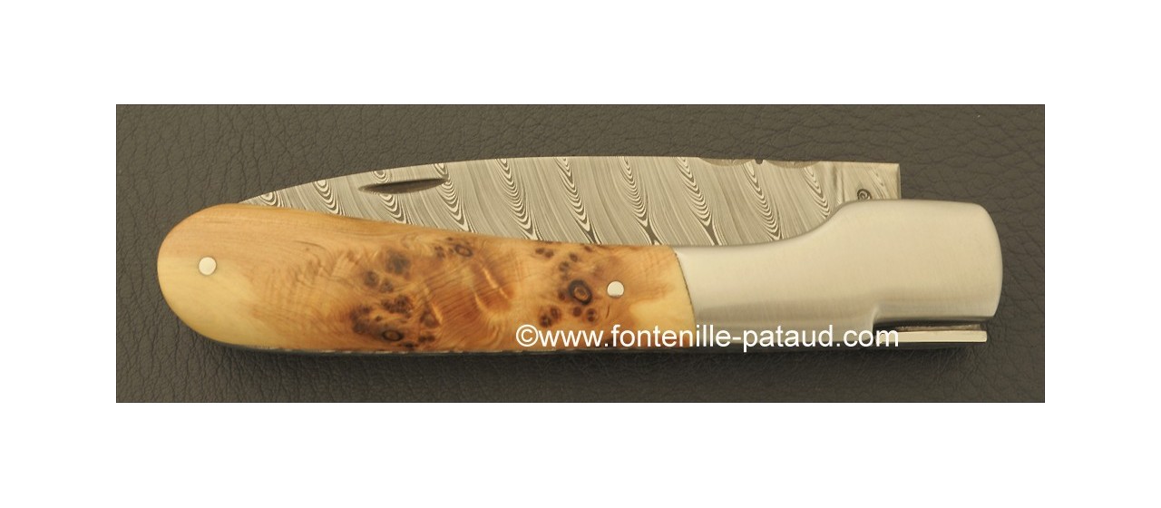 Corsican Vendetta knife Damascus Range Juniper  Burl