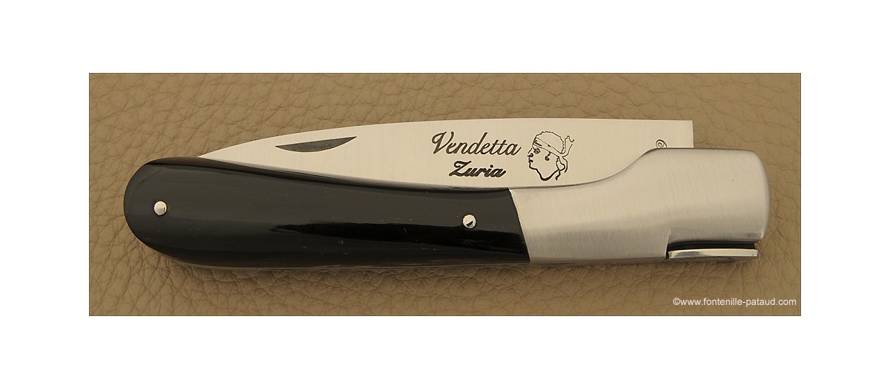Couteau Vendetta Corse Traditionnelle Pointe de corne noire
