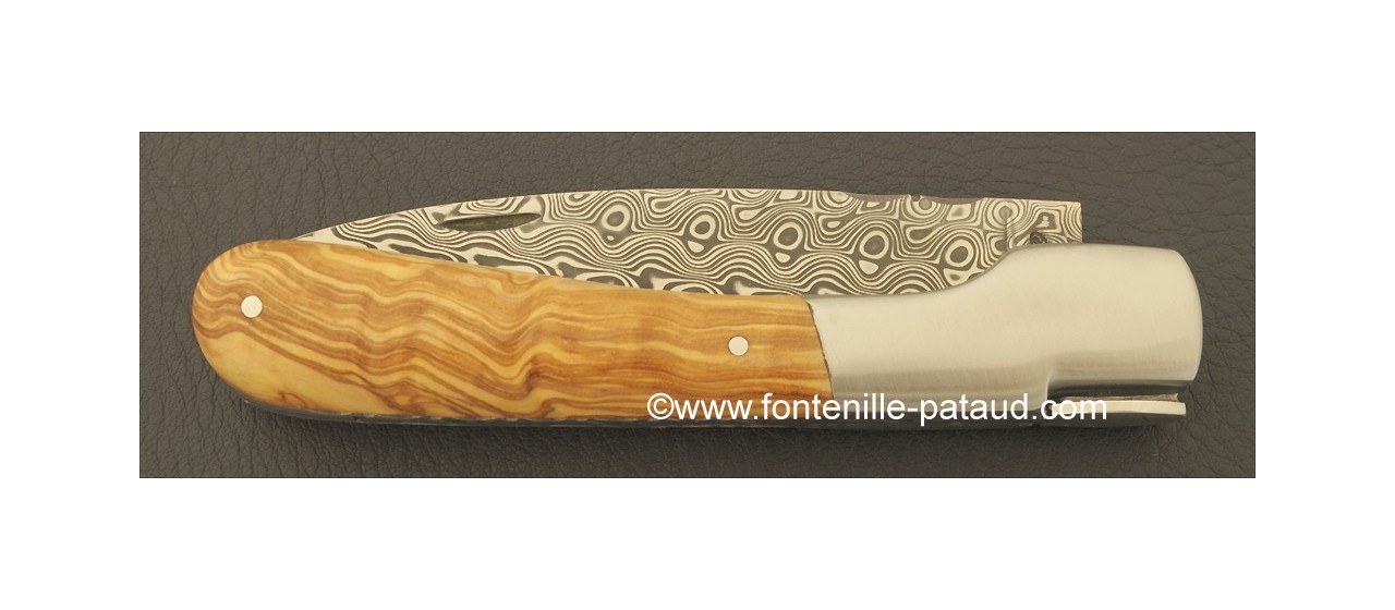 Corsican Vendetta knife Damascus Range Olivewood