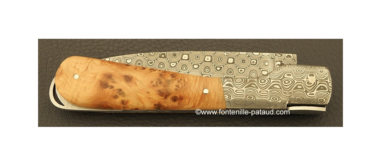 Corsican Sperone knife Damascus Range Juniper