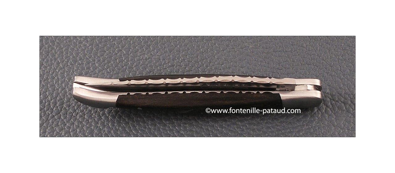 Couteau Laguiole Traditionnel 12 cm Guilloche avec Tire-Bouchon Ebene