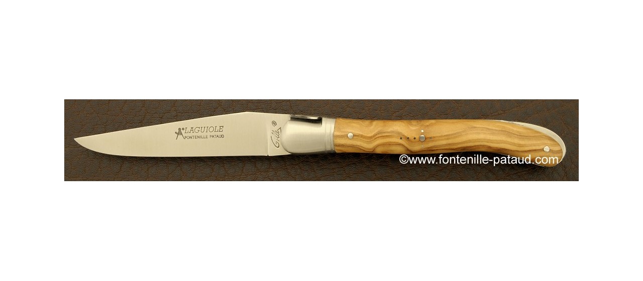 olivewood laguiole knife handmade in France