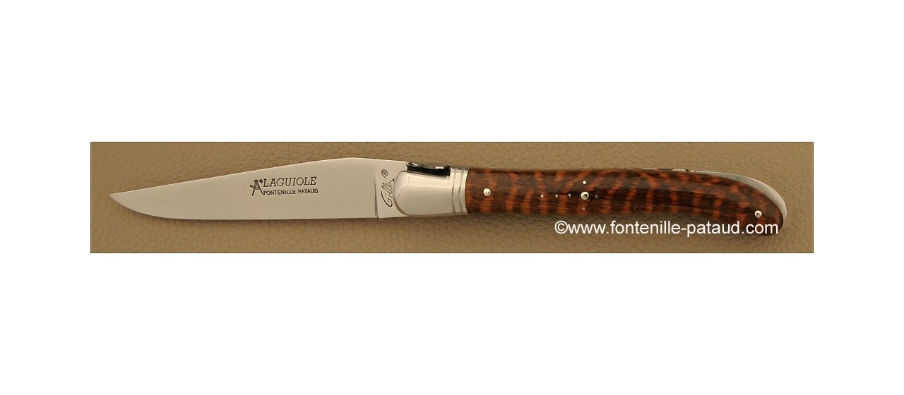 Lock back system Laguiole knife handmade snakewood