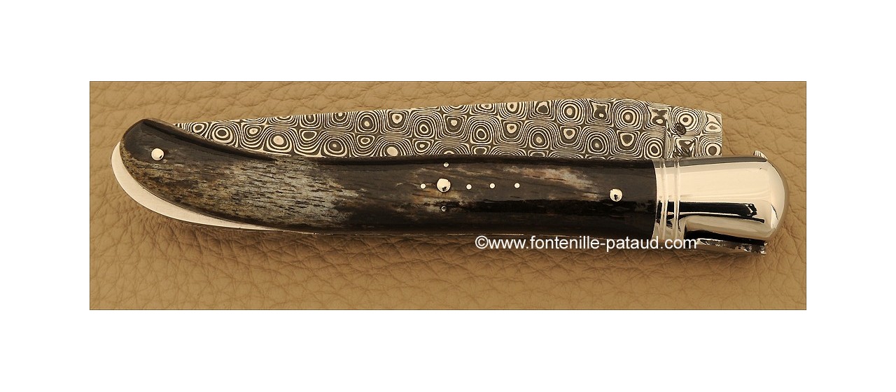 Dasmascus blade and giraffe bone for tihs laguiole knife