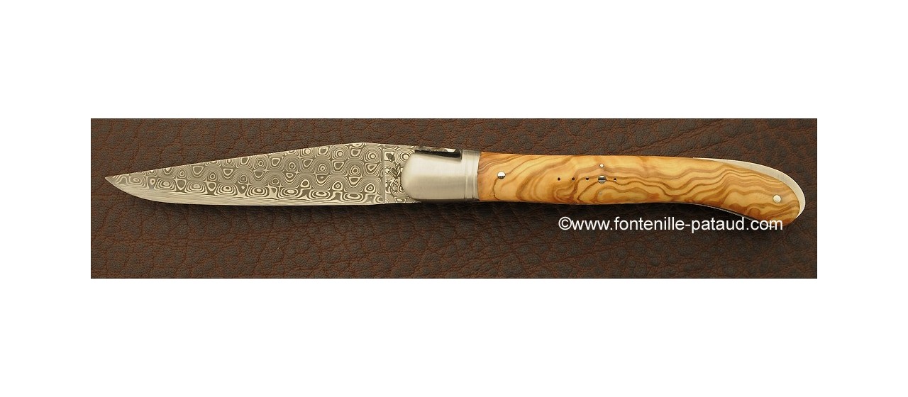 Laguiole knife with damascus blade