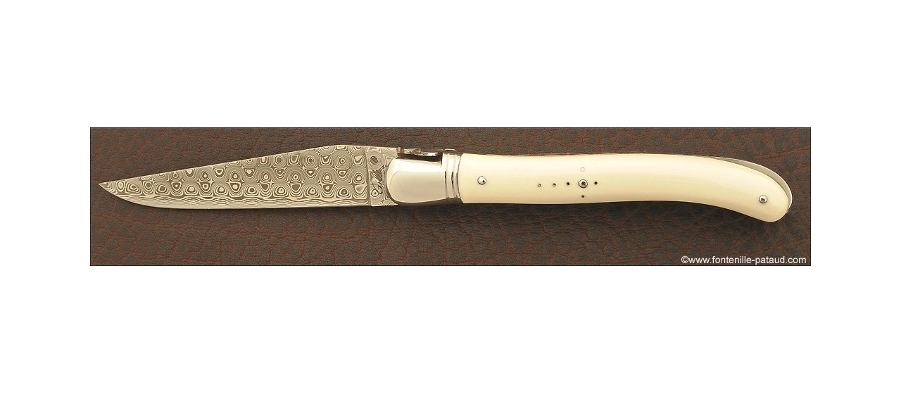 Véritable laguiole fabriqué par un coutelier en Ivoire de mammouth blanc