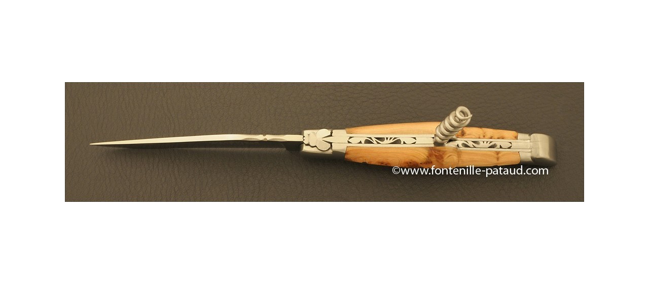 Couteau Laguiole Traditionnel 12 cm Classique avec Tire-Bouchon Genevrier 