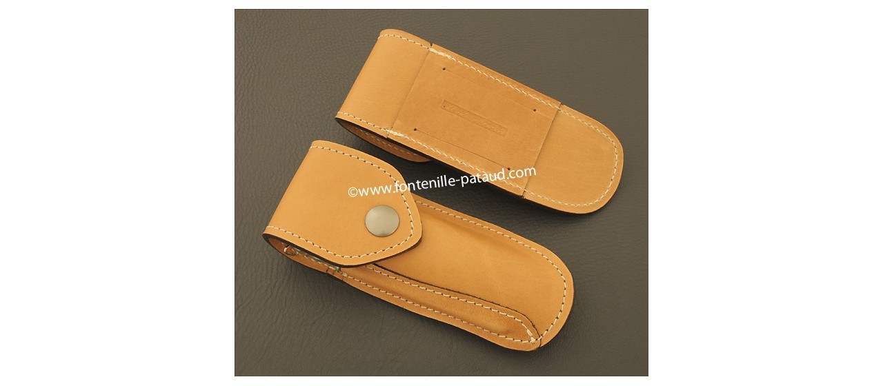 Genuine leather pouch handmade in France