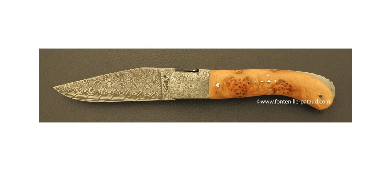 Laguiole Sport knife juniper and damascus blade