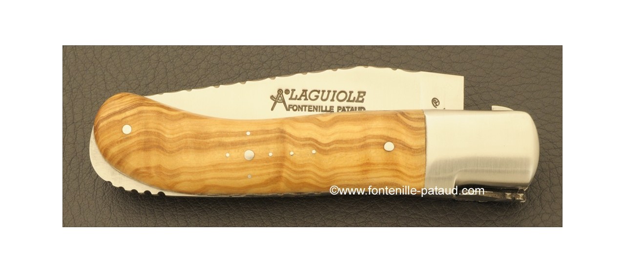 Laguiole Knife Gentleman Guilloche Range Olivewood