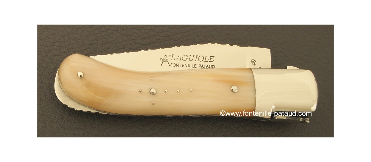 Laguiole Knife Gentleman Guilloche Range Horn tip
