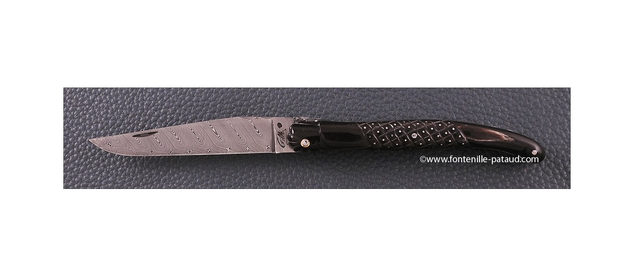Laguiole knife damascus for collectors