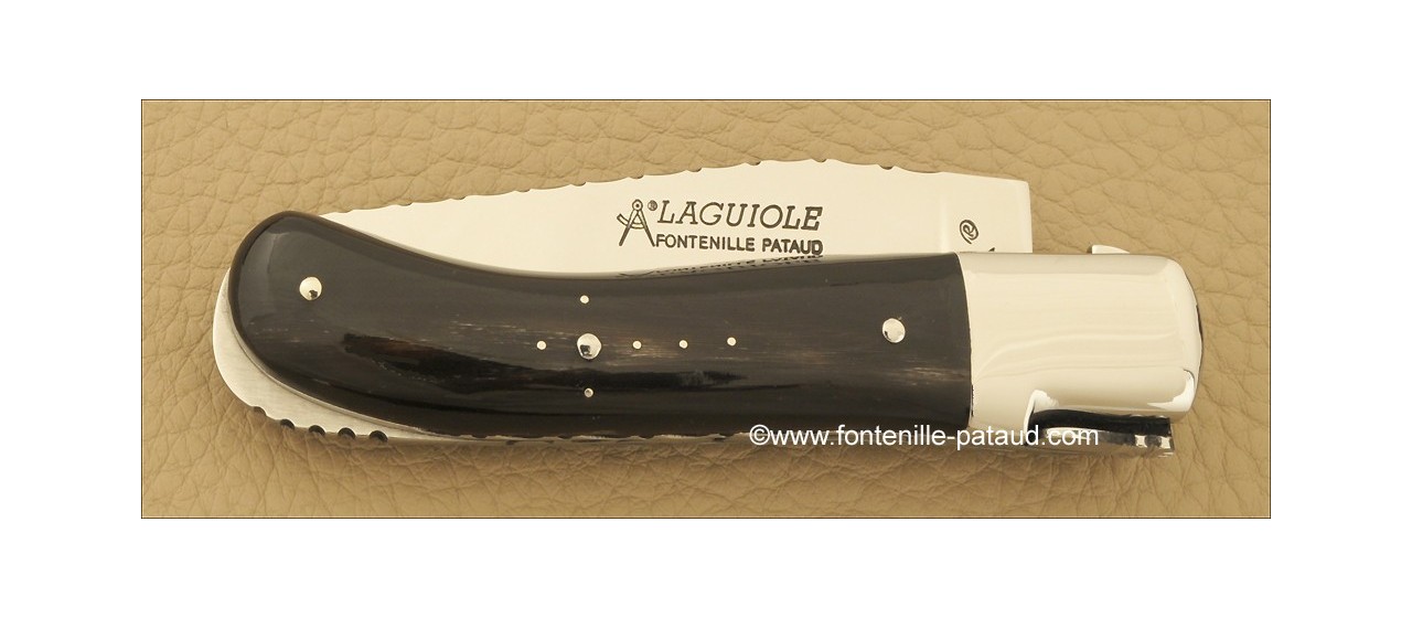 Laguiole Knife Gentleman Guilloche Range buffalo Horn tip