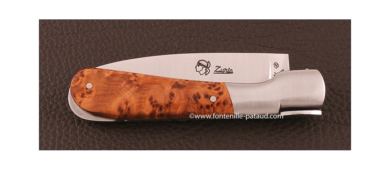 Corsican Pialincu knife Classic Range Thuya Burl