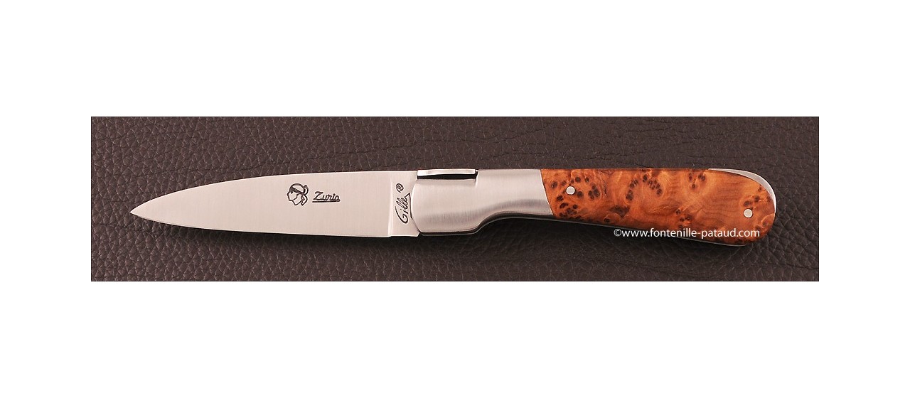 Corsican Pialincu knife Classic Range Thuya Burl