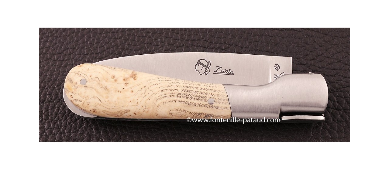 Corsican Pialincu knife Classic Range Ash burl