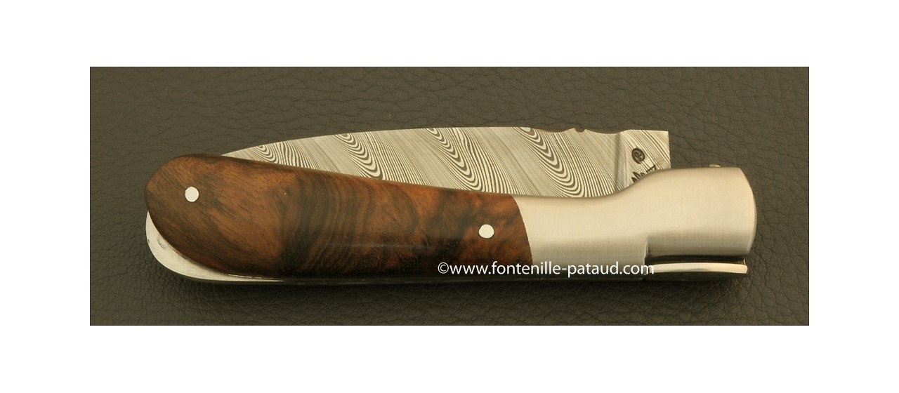Corsican Pialincu knife Damascus range Walnut