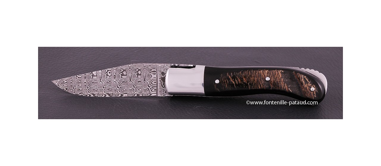 Laguiole Knife Gentleman Damascus Range Buffalo bark