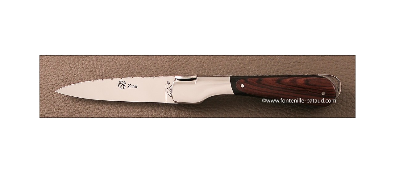Corsican Sperone knife Guilloche Range Ebony and Purplewood