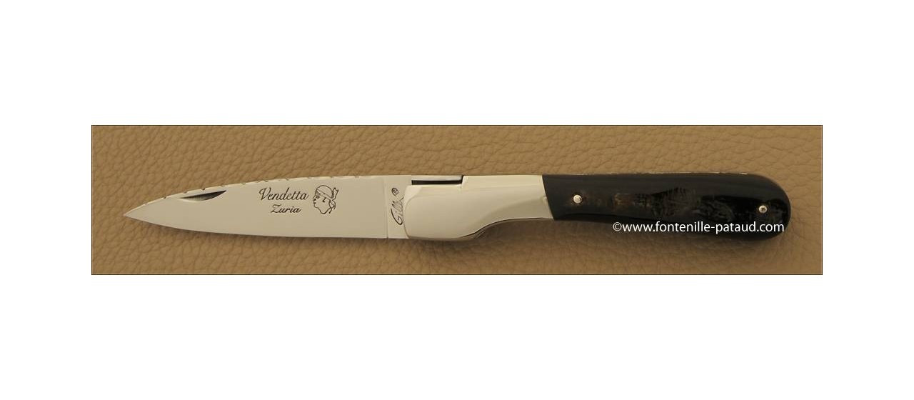 Corsican Vendetta knife Guilloche Range Buffalo bark
