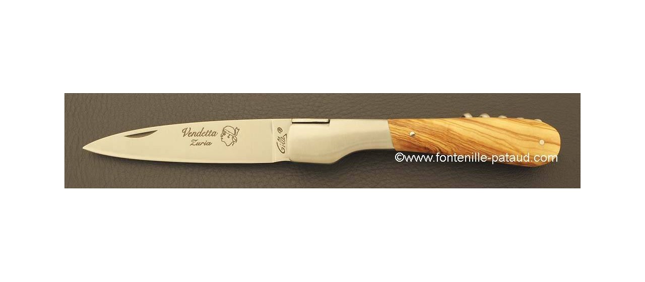 Corsican Vendetta knife Traditional Olivewood with corkscrew