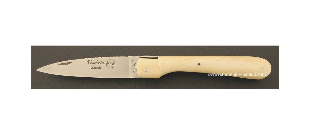 Couteau Vendetta Corse Guilloche Os veritable