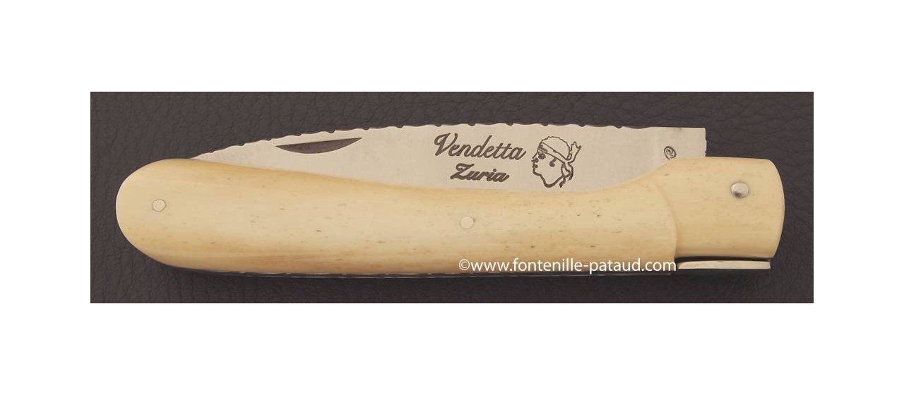 Corsican Vendetta knife Guilloche Range Real bone