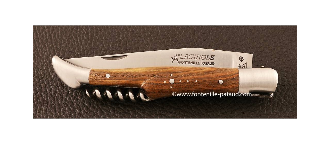 Couteau Laguiole Traditionnel 12 cm Classique avec Tire-Bouchon Pistachier