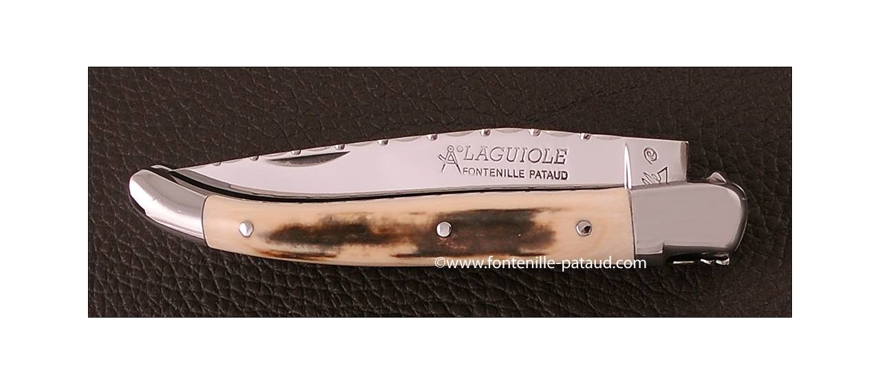 Laguiole Knife Traditional 11 cm Guilloche Range Mammouth Ivory