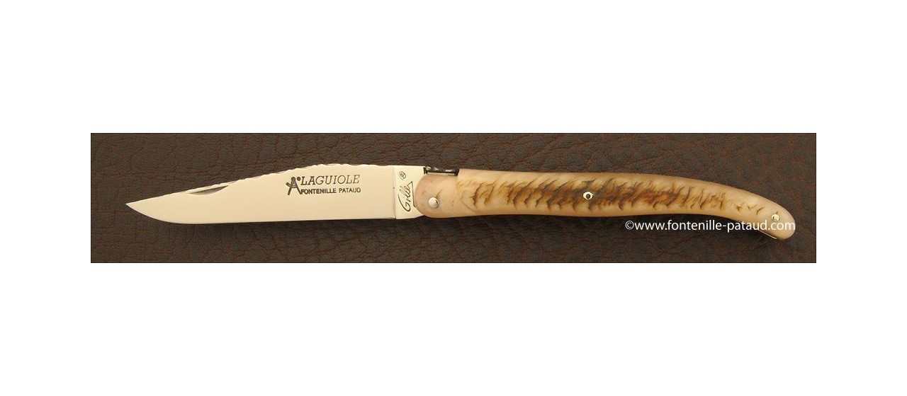 Laguiole Knife Traditional 11 cm Guilloche Range Ram horn