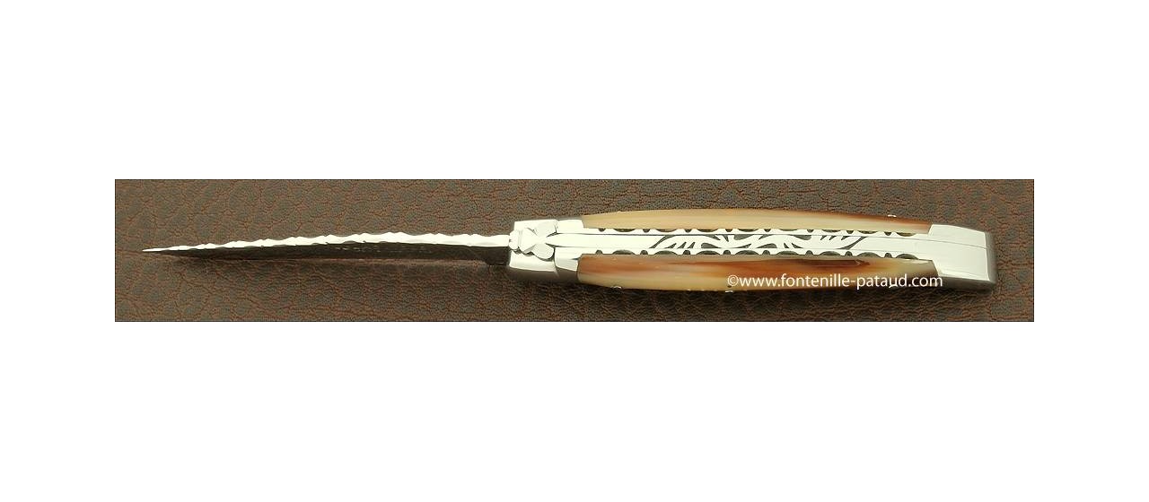 Couteau Laguiole Traditionnel 11 cm Guilloche Pointe de Corne