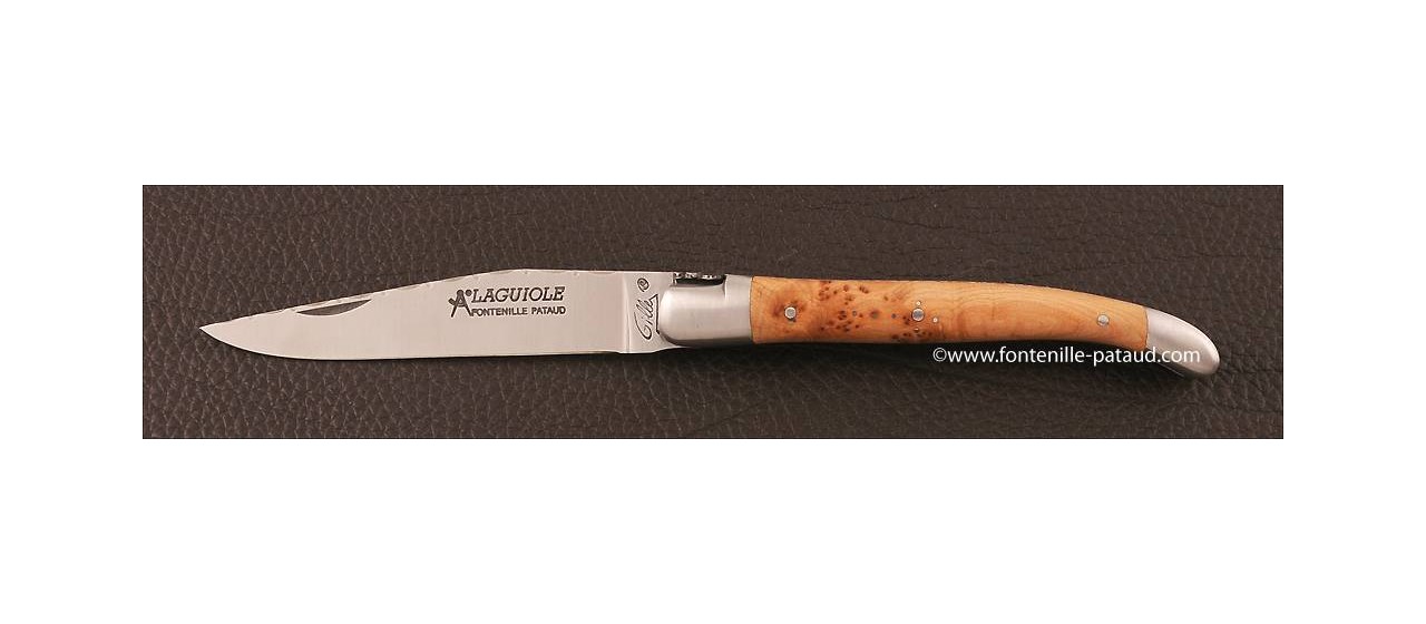 Laguiole Knife Traditional 11 cm Guilloche Range Juniper burl