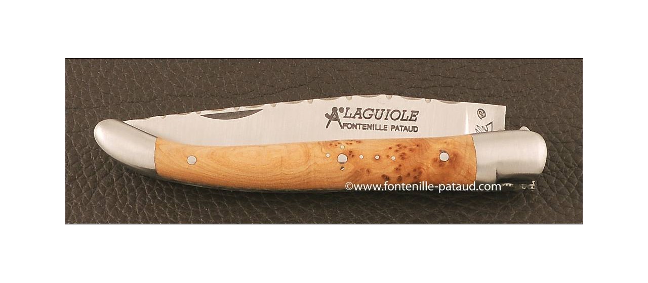 Laguiole Knife Traditional 11 cm Guilloche Range Juniper burl