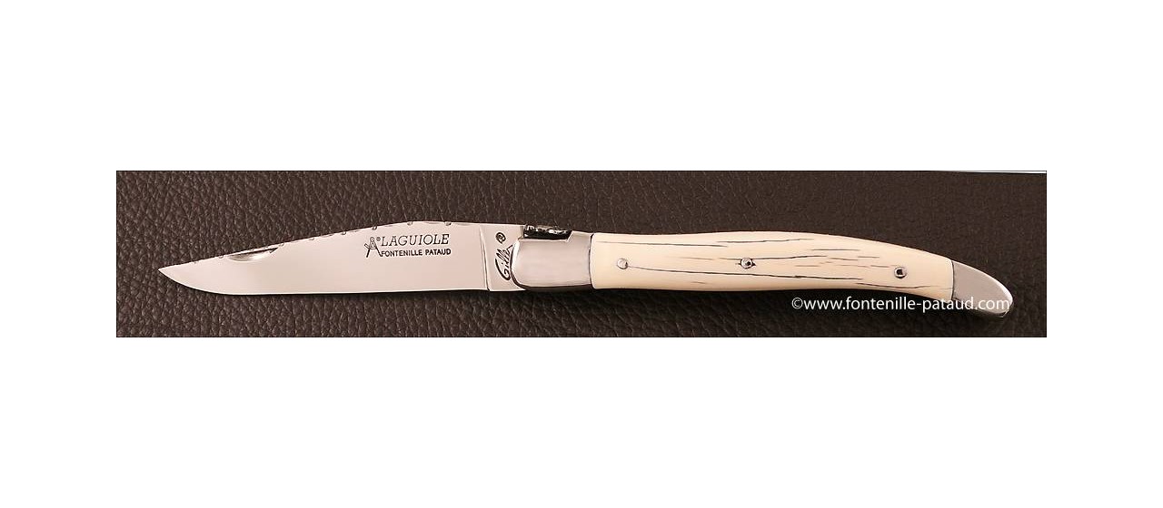 Laguiole knife 12C27 stainless steel and mammoth ivory crust
