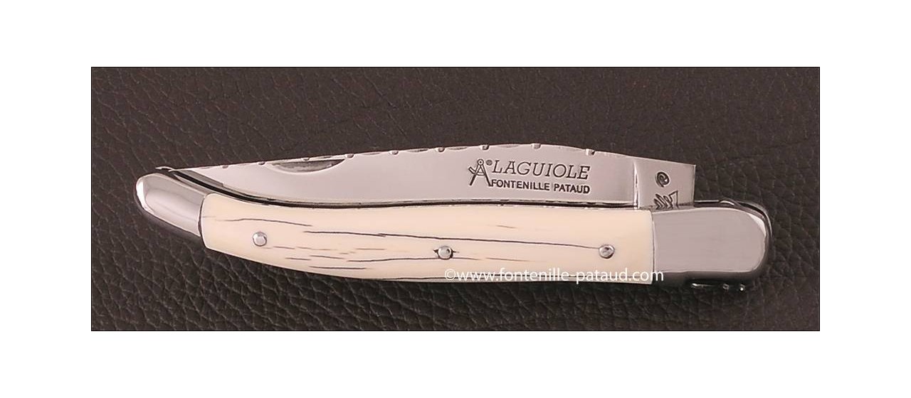 Laguiole knife 12C27 stainless steel and mammoth ivory crust