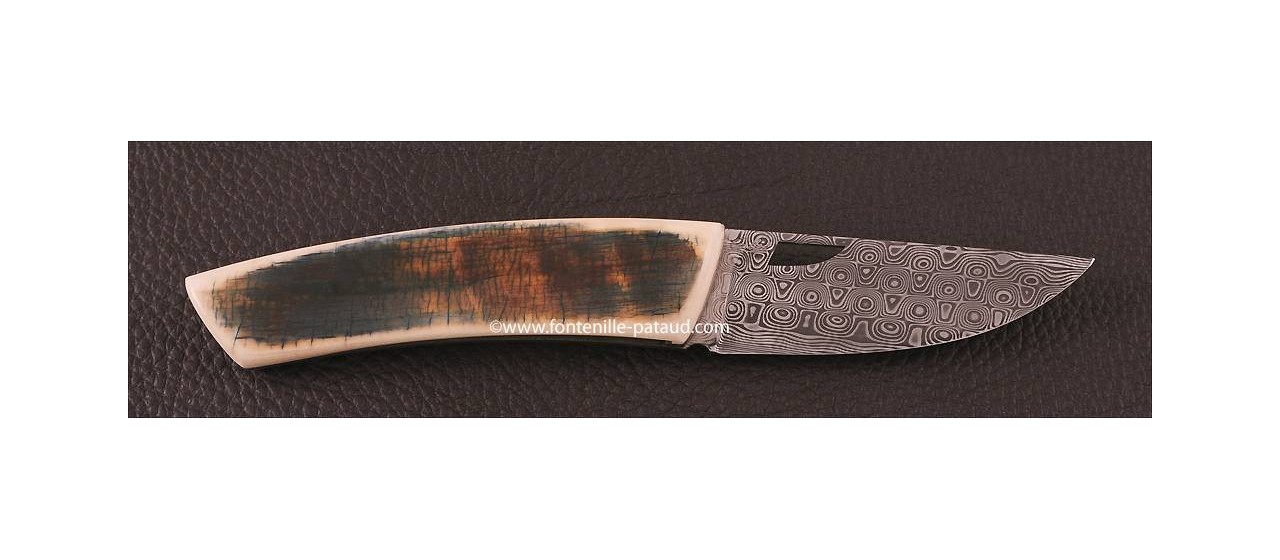 Le Thiers Knife Damascus Range Blue Mammoth Ivory