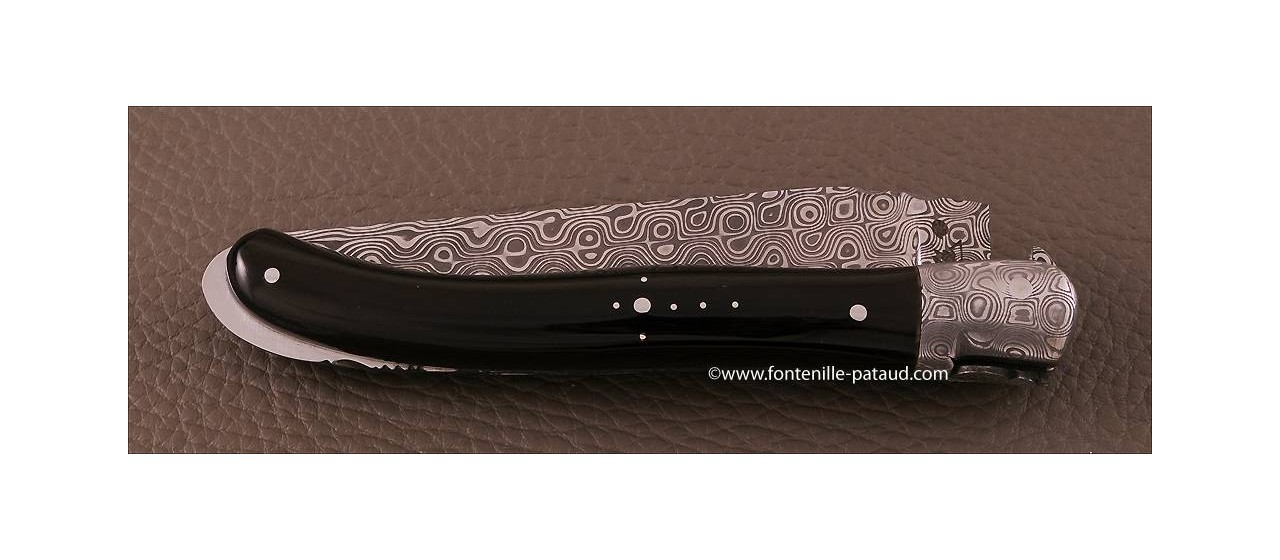 Buffalo horn damascus laguiole knife from France