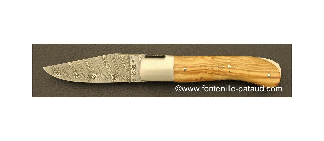 Laguiole Knife Gentleman Damascus Range Olivewood