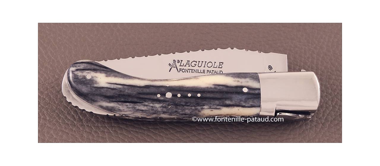 Laguiole Sport knife guilloché giraffe bone