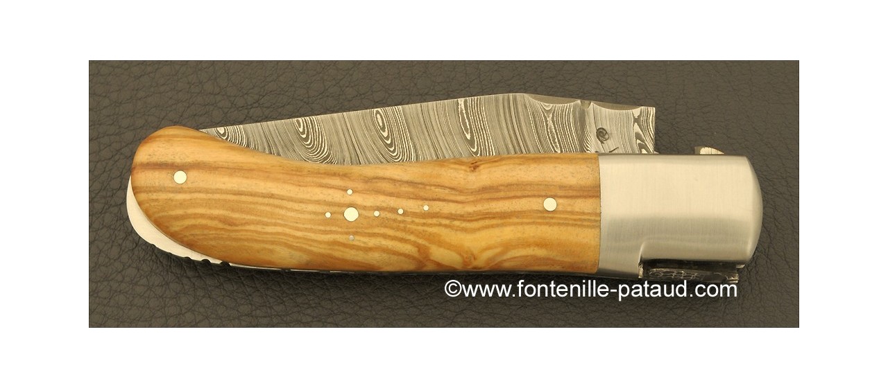 Laguiole Knife Gentleman Damascus Range Olivewood