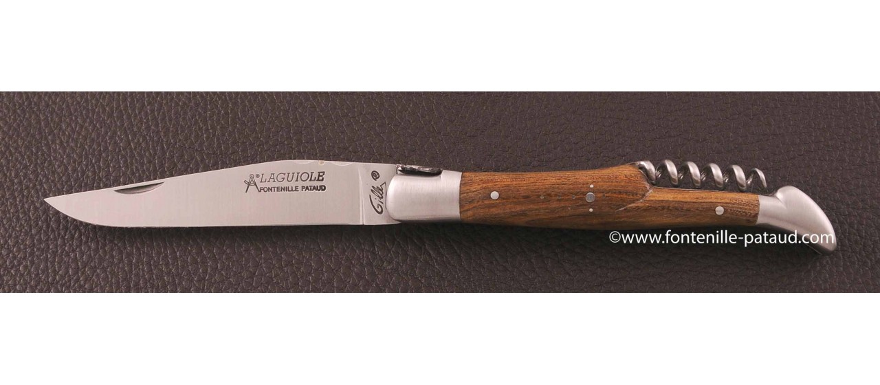 Couteau Laguiole Traditionnel 12 cm Classique avec Tire-Bouchon Pistachier