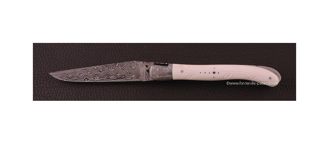Laguiole knife real ivory carved
