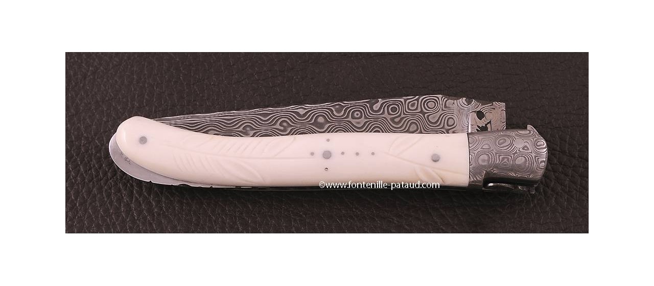 Laguiole knife real ivory carved