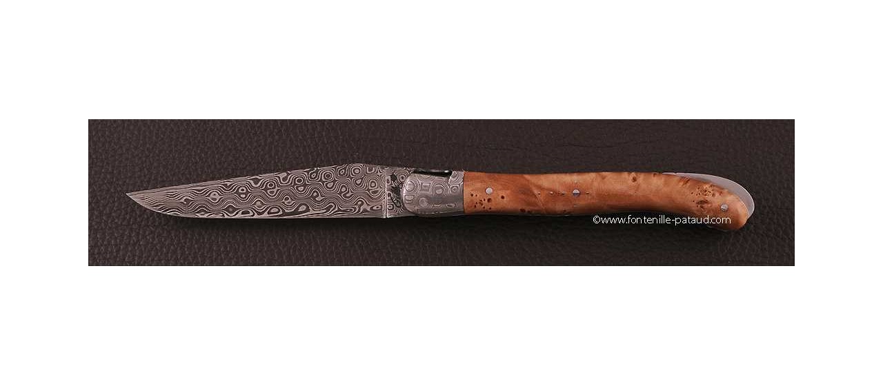 Laguiole Nature Damascus Range Stabilized Linden burl
