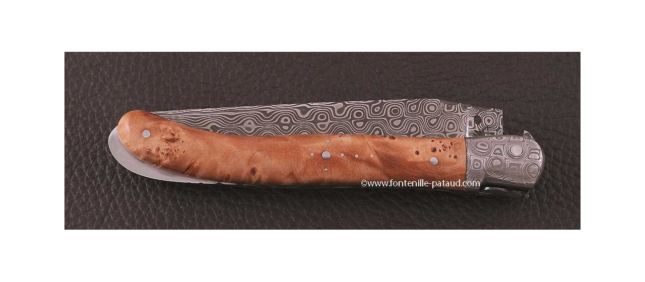 Laguiole Nature Damascus Range Stabilized Linden burl