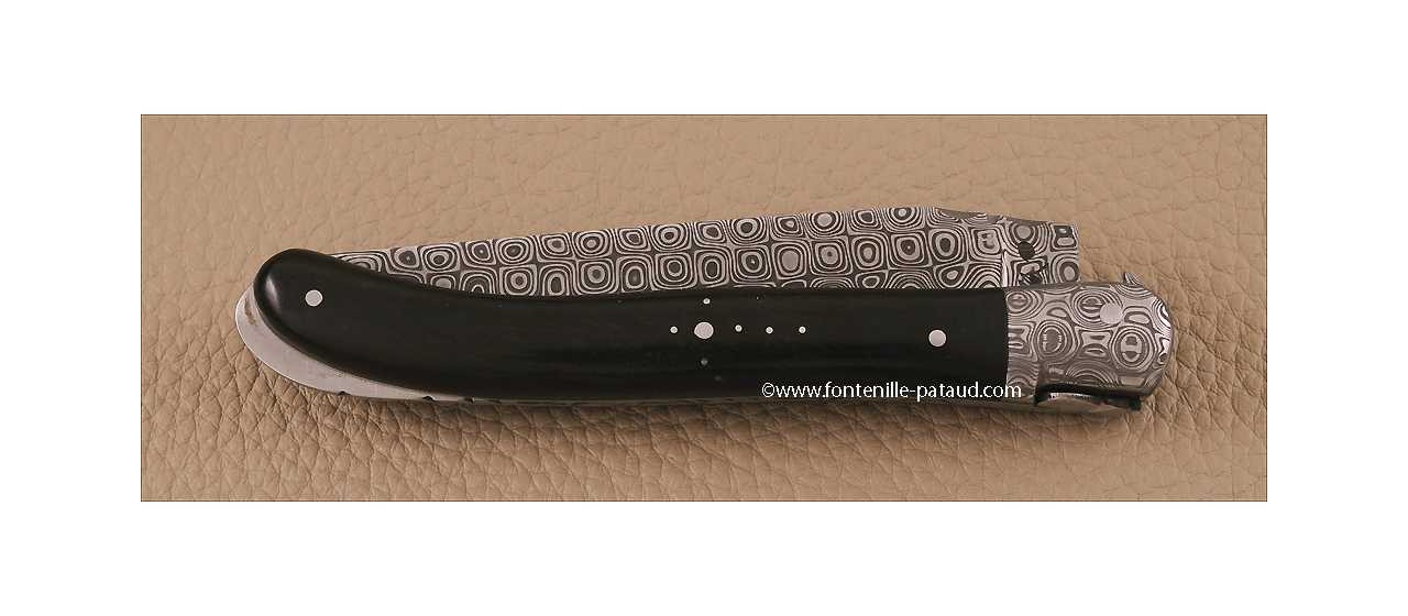 Real ebony and damascus steel laguiole from France